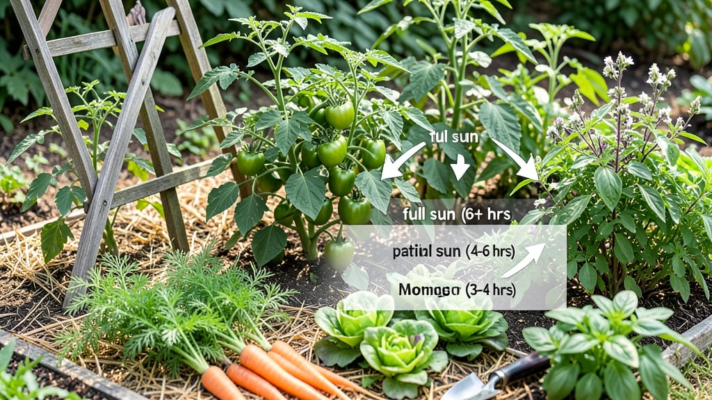 How Much Sun for Vegetable Garden: Daily Light Needs by Crop Type